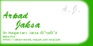 arpad jaksa business card